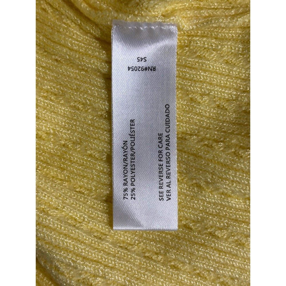 Carolyn Taylor Womens Yellow Cable Knit Heart Embroidered Short Sleeve Sweater L - Picture 4 of 5